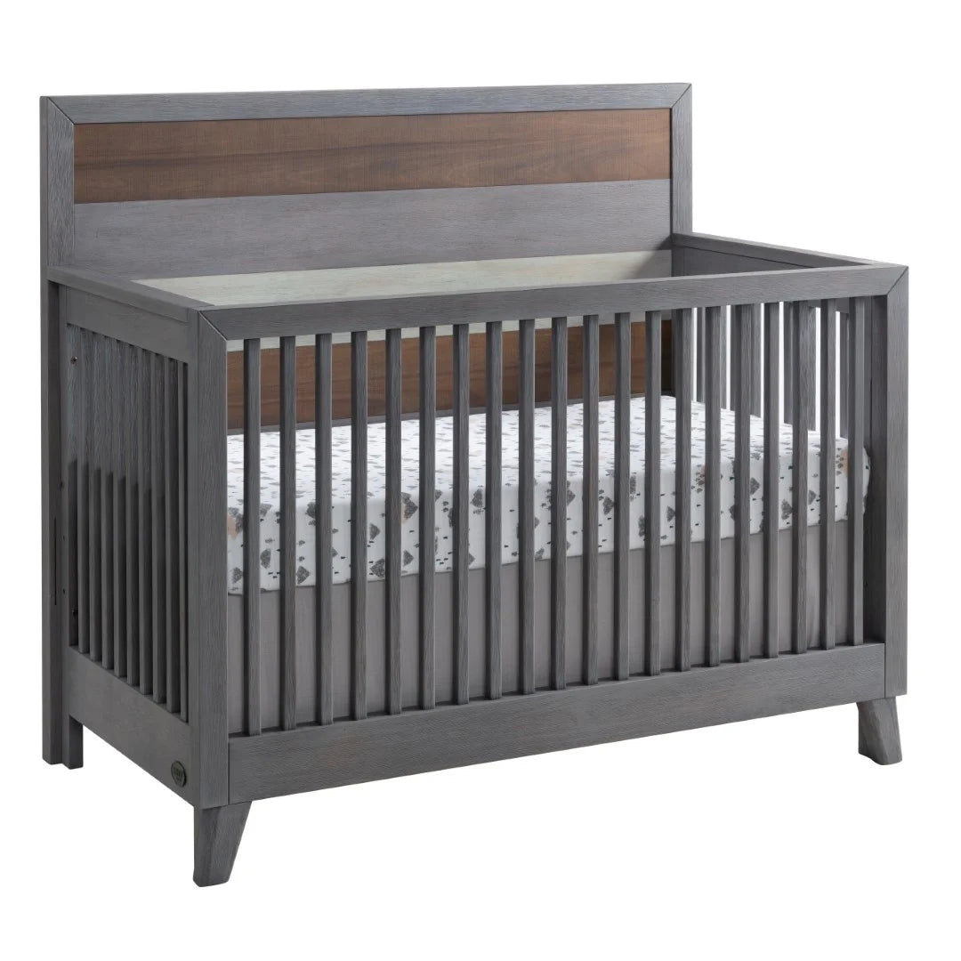 Cascade 4-in-1 Multi-Tone Gray Convertible Crib - Greenguard Gold Certified for Safe Sleep