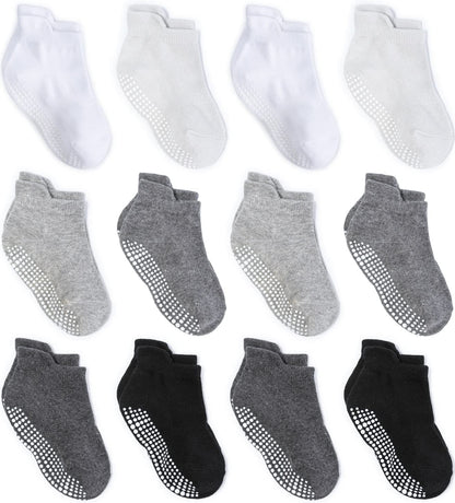 Cozy Non-Slip Ankle Socks for Infants and Toddlers with Non-Skid Soles