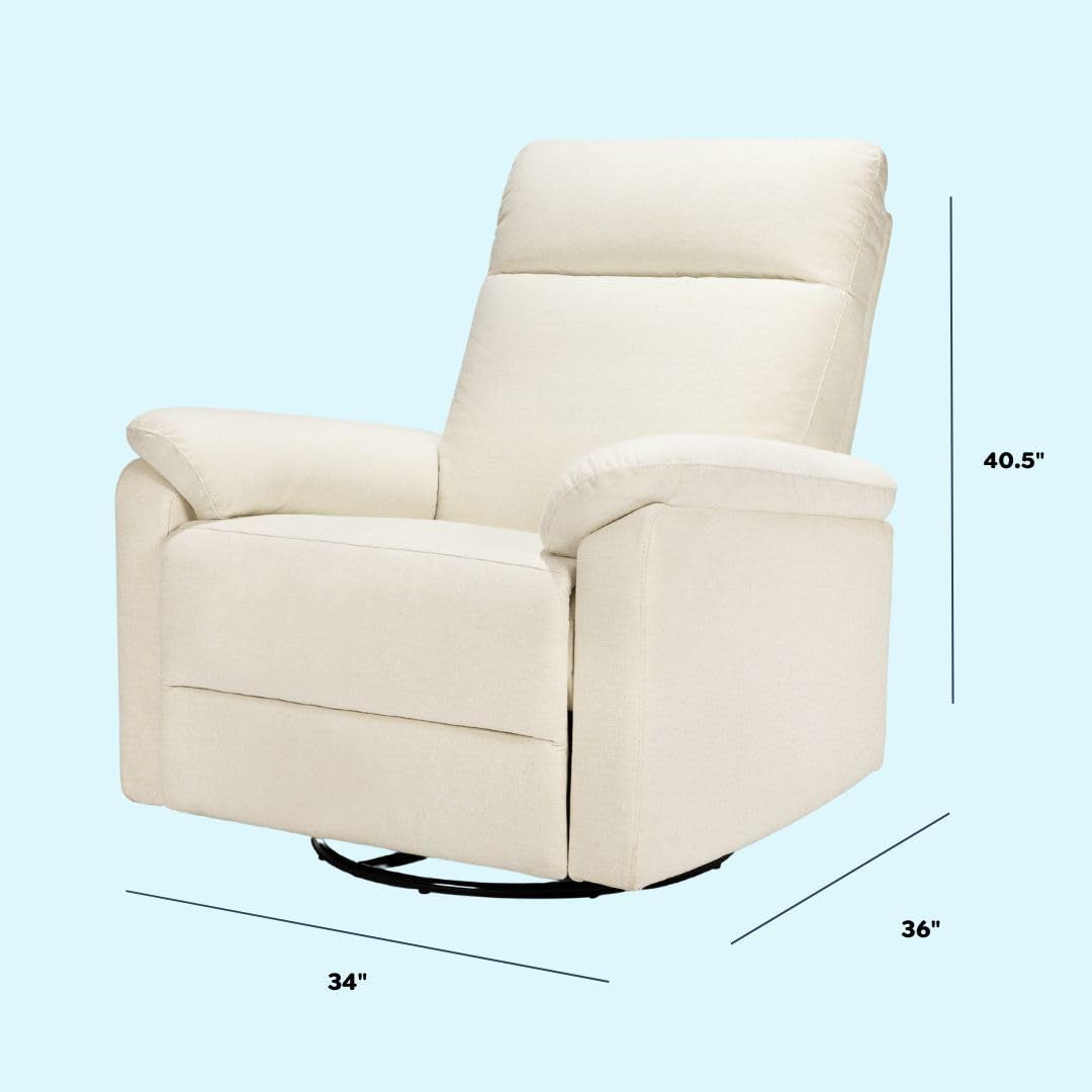 Suzy Swivel Recliner in Vanilla - GREENGUARD Gold and CertiPUR-US® Certified