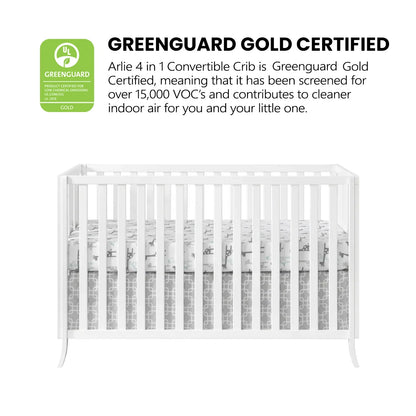 Arlie 4-in-1 Convertible Island Crib - Elegant White Design for Growing Families