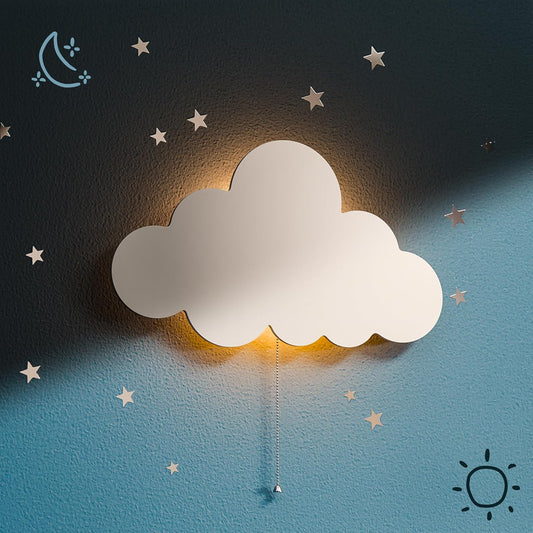 Floating Cloud Wall Lamp for Nursery and Kids' Bedrooms - Battery-Operated Night Light