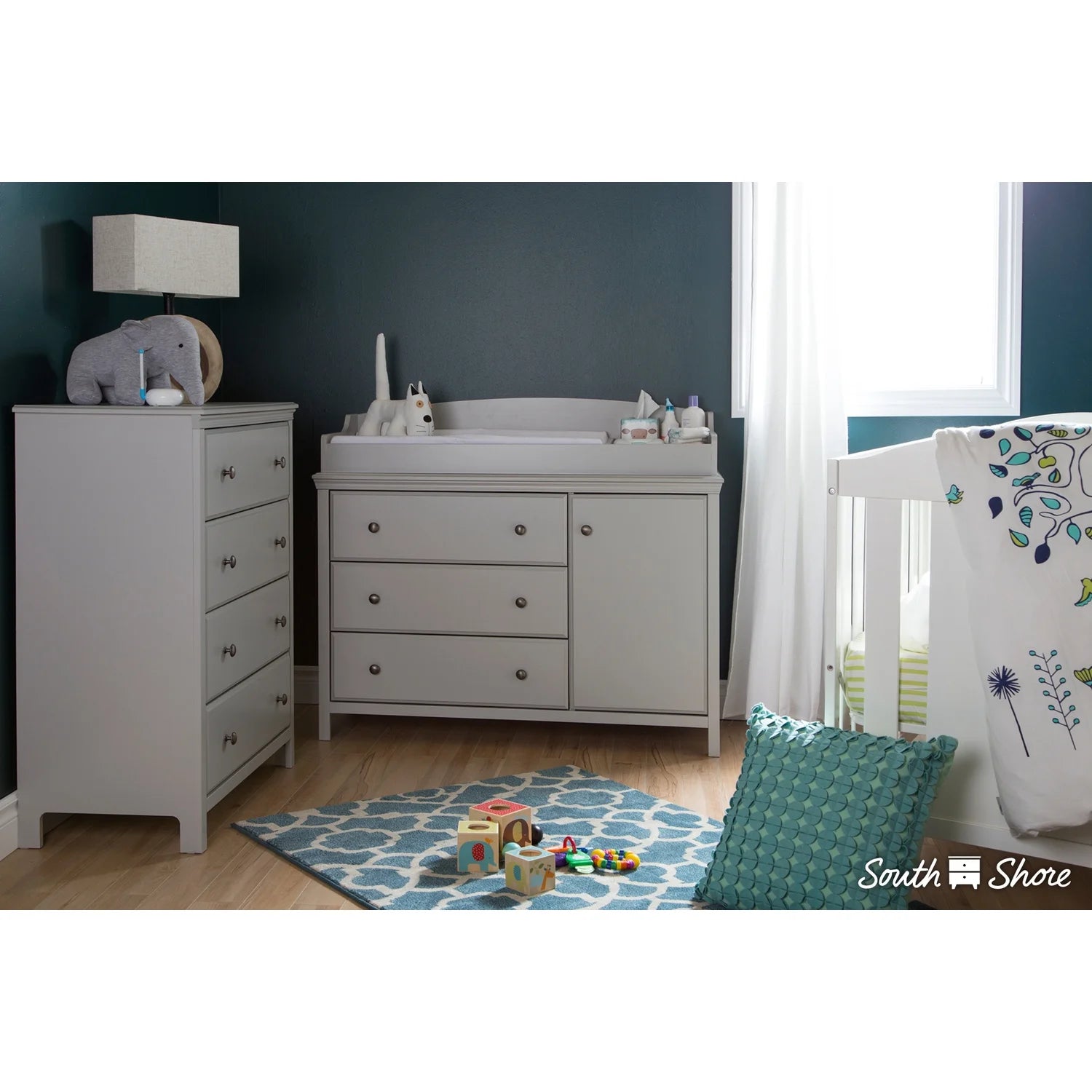 Maykoosh Beachy Beauty Convertible Changing Table with Removable Station