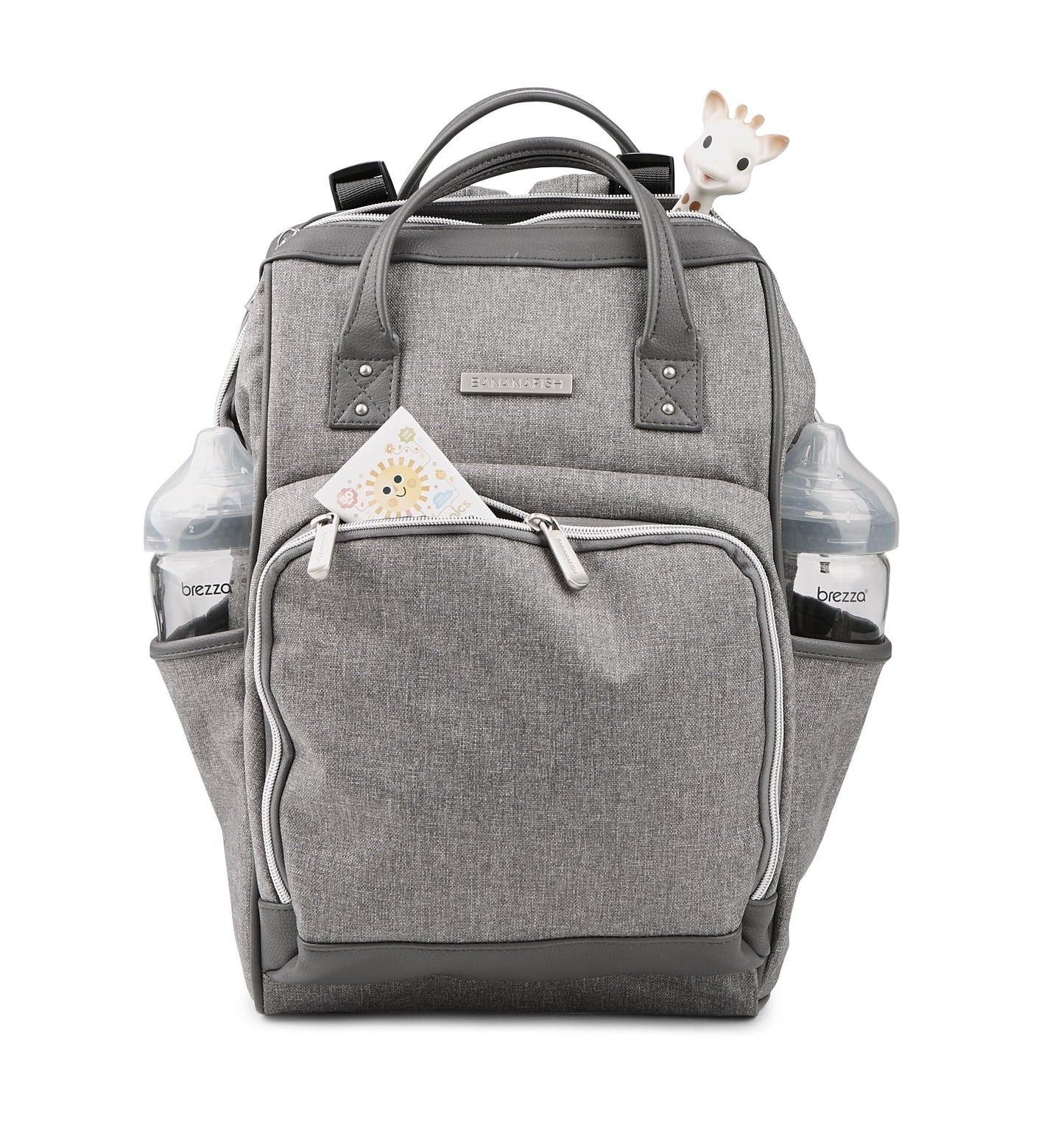 Stylish Bananafish Light Gray Midi Backpack - Perfect for Everyday Use!