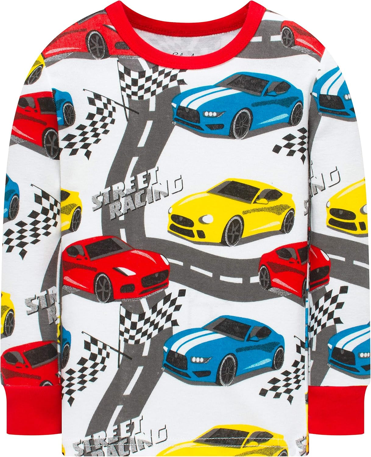 Race Car Pajamas for Boys & Girls - Cool Cotton Christmas Sleepwear Size 7