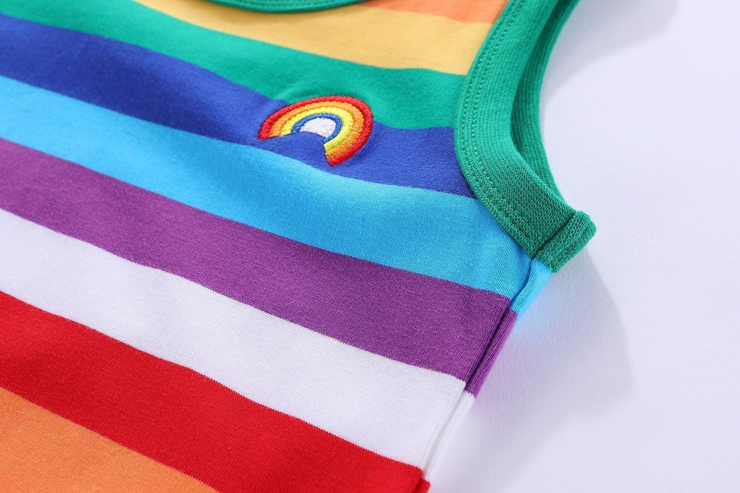 Unisex Rainbow Stripe Cotton T-Shirts for Kids - Fun and Stylish!