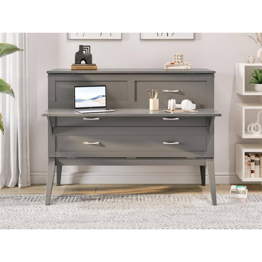 Transform Your Space with the Northampton Gray Murphy Bed Desk and Full Mattress Combo