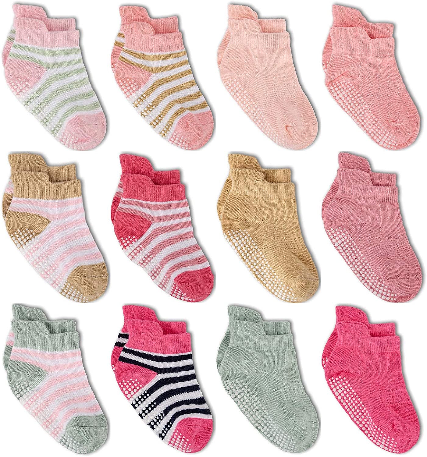 Cozy Non-Slip Ankle Socks for Infants and Toddlers with Non-Skid Soles