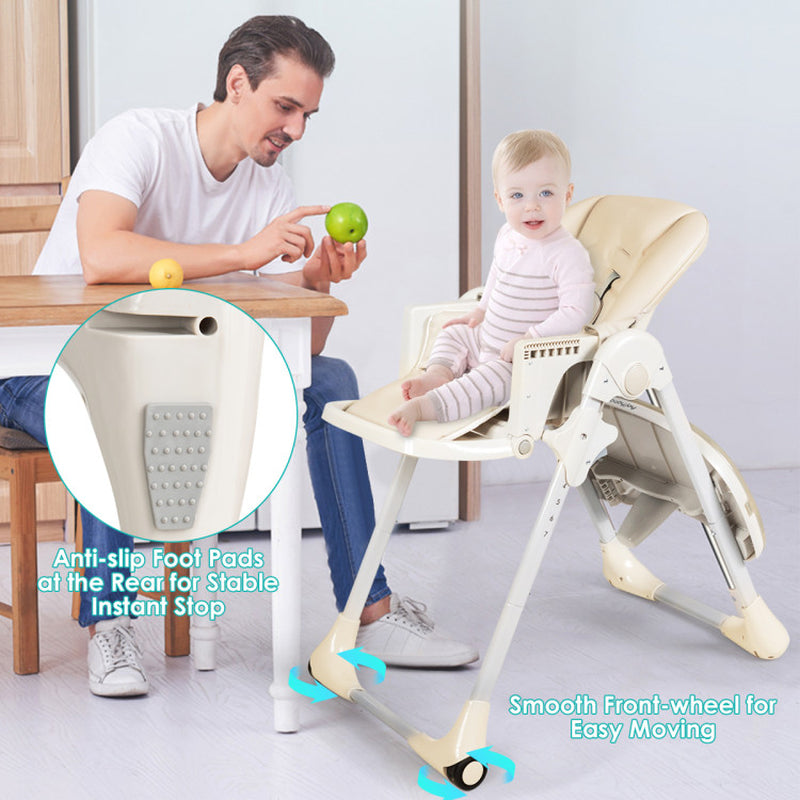 Versatile Baby Convertible High Chair with Easy-Glide Wheels