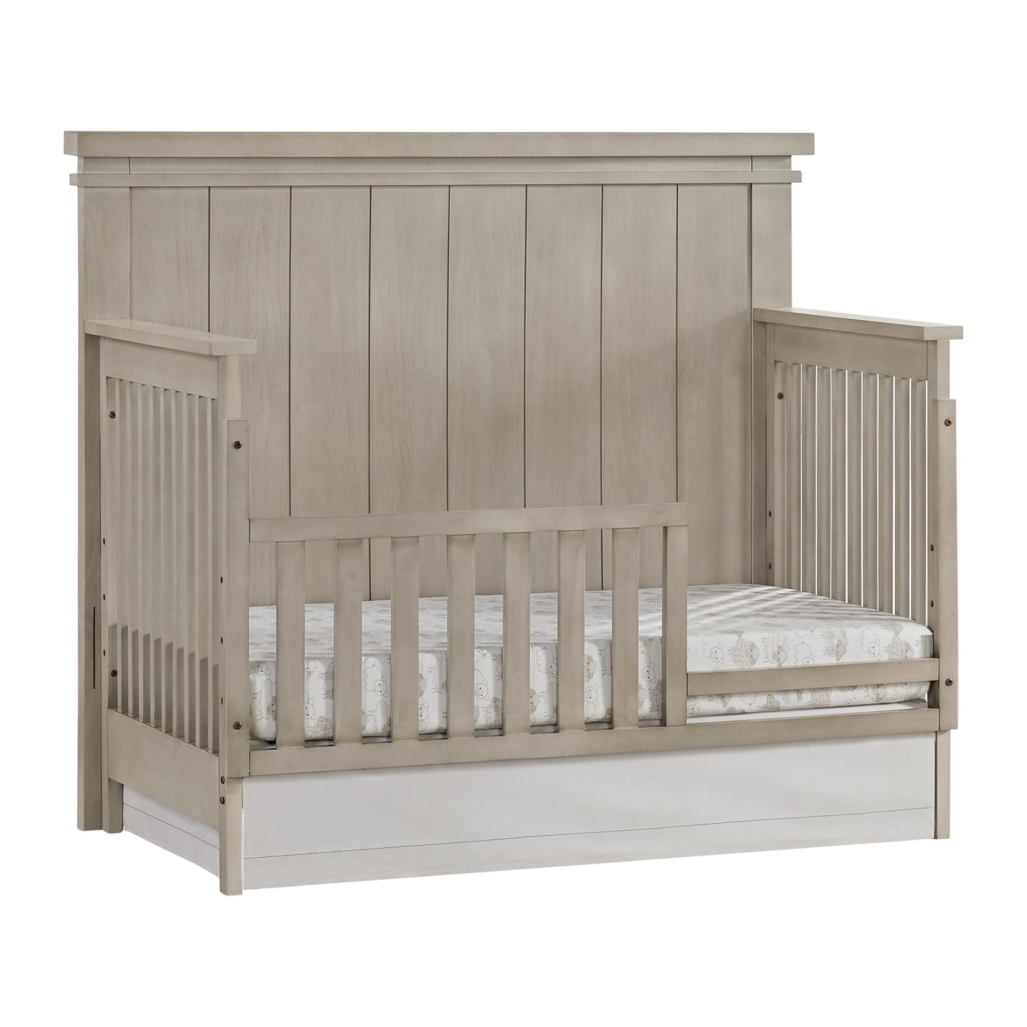 Hampton 4-in-1 Convertible Crib - Stylish Stone Wash Finish, Greenguard Gold Certified for Safe Sleep