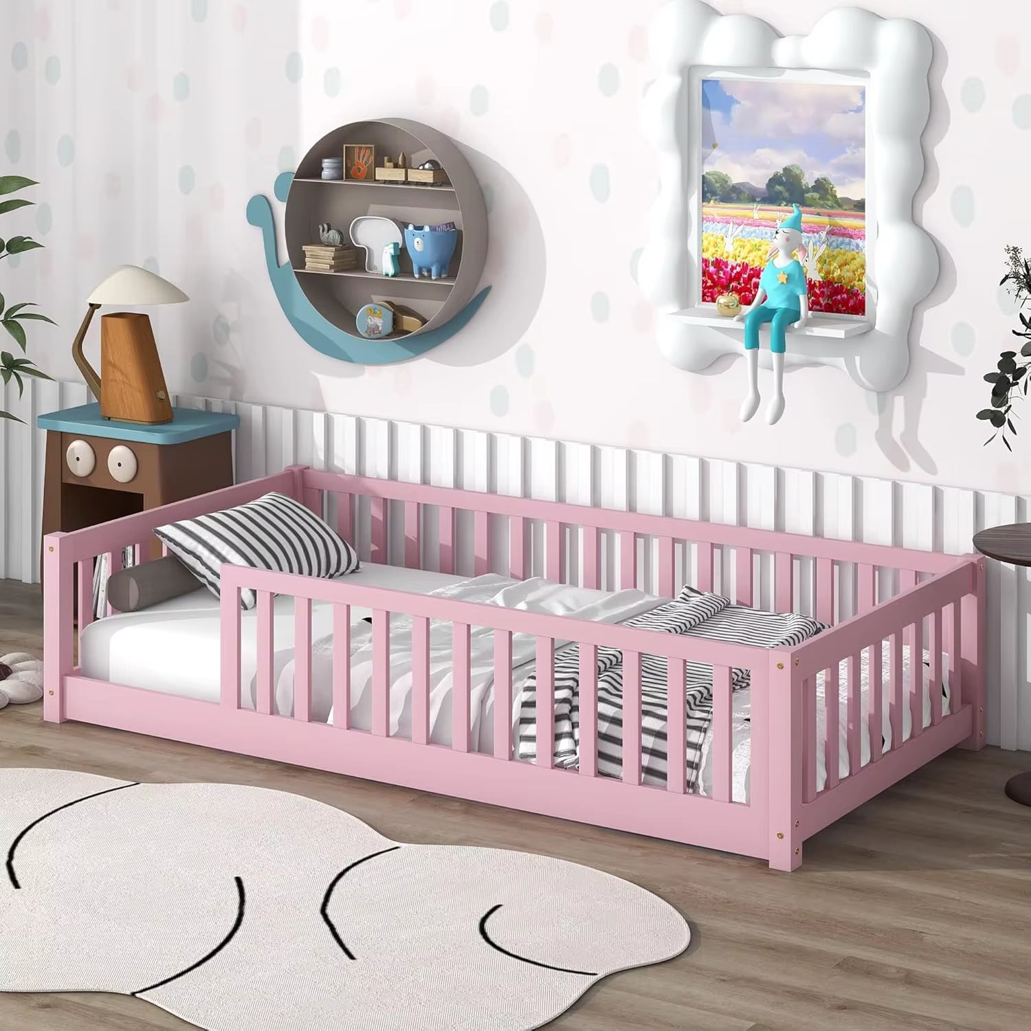 Transform Your Child's Sleep Experience with Our Solid Wood Montessori Twin Floor Bed Frame