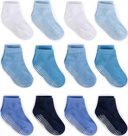 Cozy Non-Slip Ankle Socks for Infants and Toddlers with Non-Skid Soles