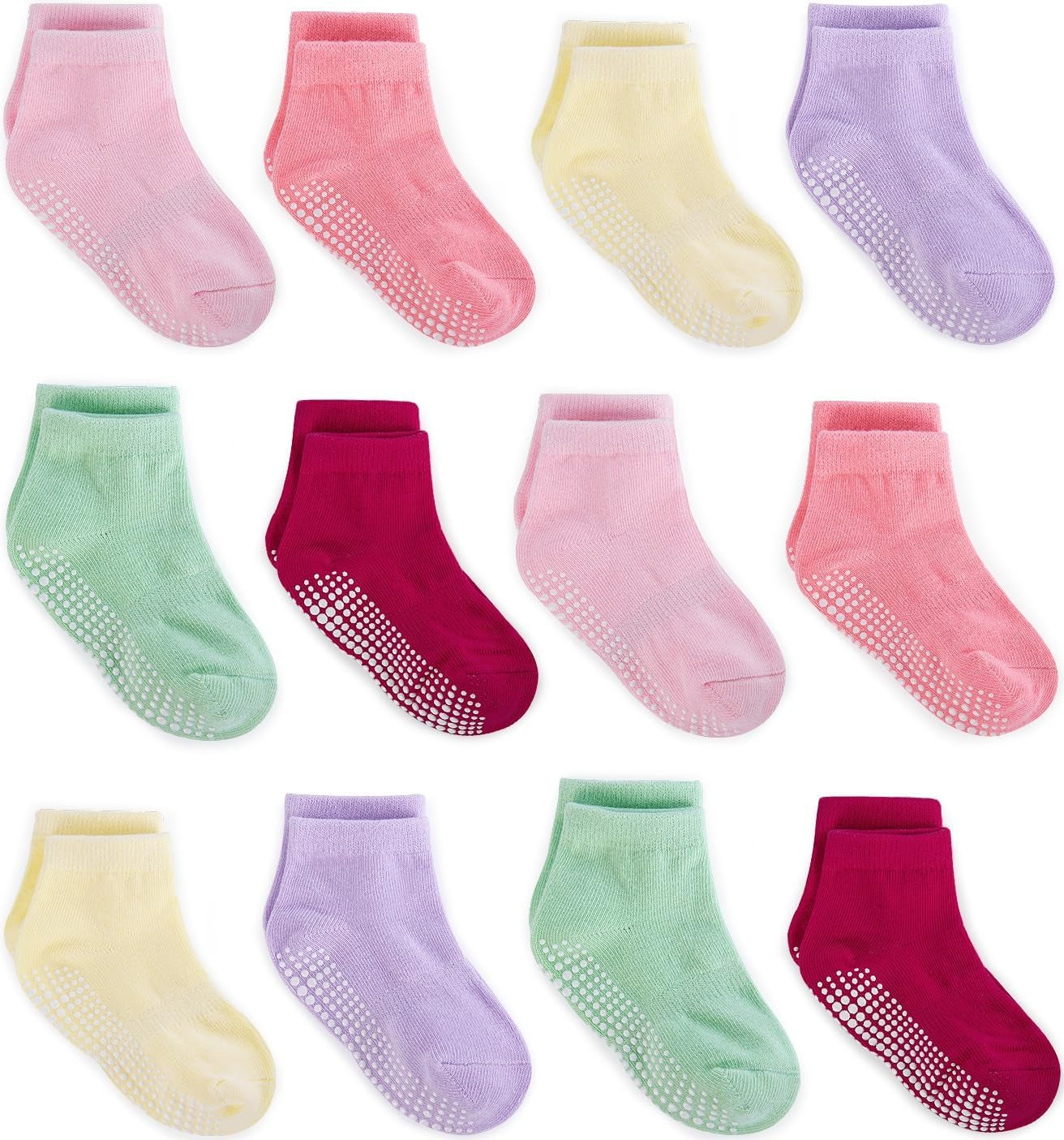 Cozy Non-Slip Ankle Socks for Infants and Toddlers with Non-Skid Soles