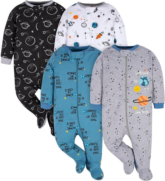 Baby Boys 4 Pack Sleep 'N Play Footie