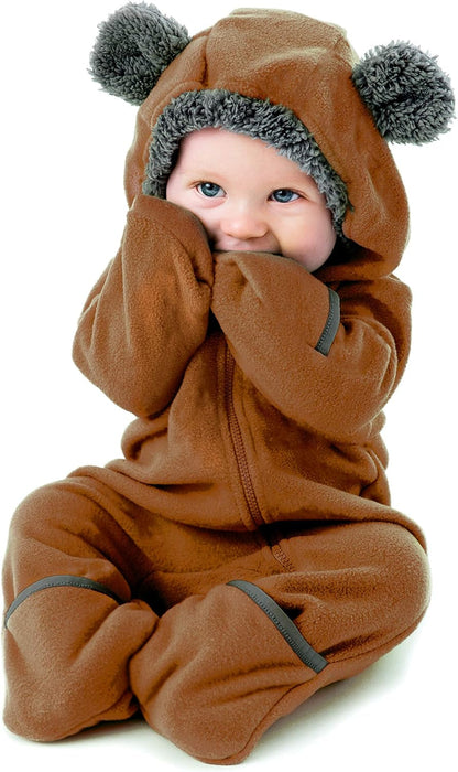 Cozy Fleece Baby Bunting Bodysuit – Adorable Hooded Romper for Infants and Toddlers