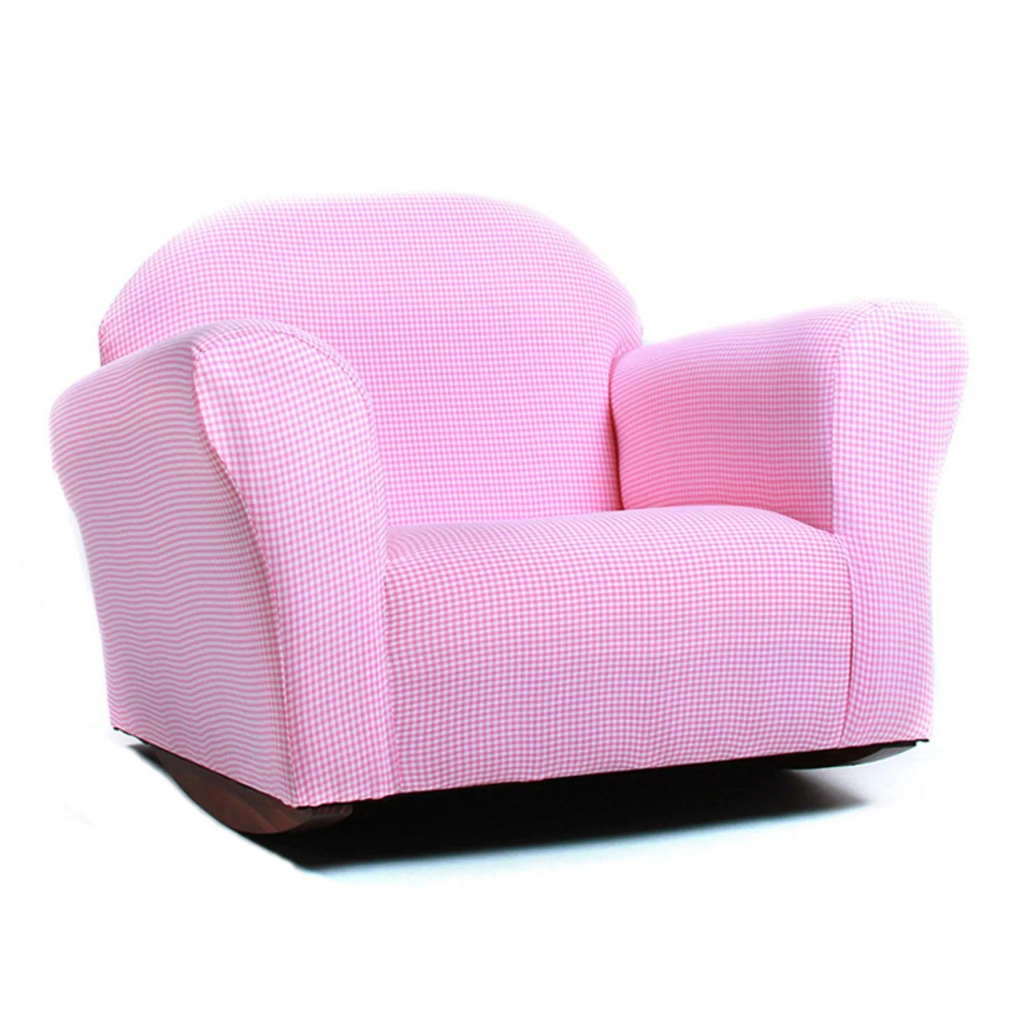 Charming Pink Gingham Kids' Rocking Chair - Roundy Collection