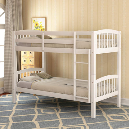 Chic Twin Over Twin Wooden Bunk Bed with Trundle & Storage - Ideal for Kids' Rooms & Guest Areas!