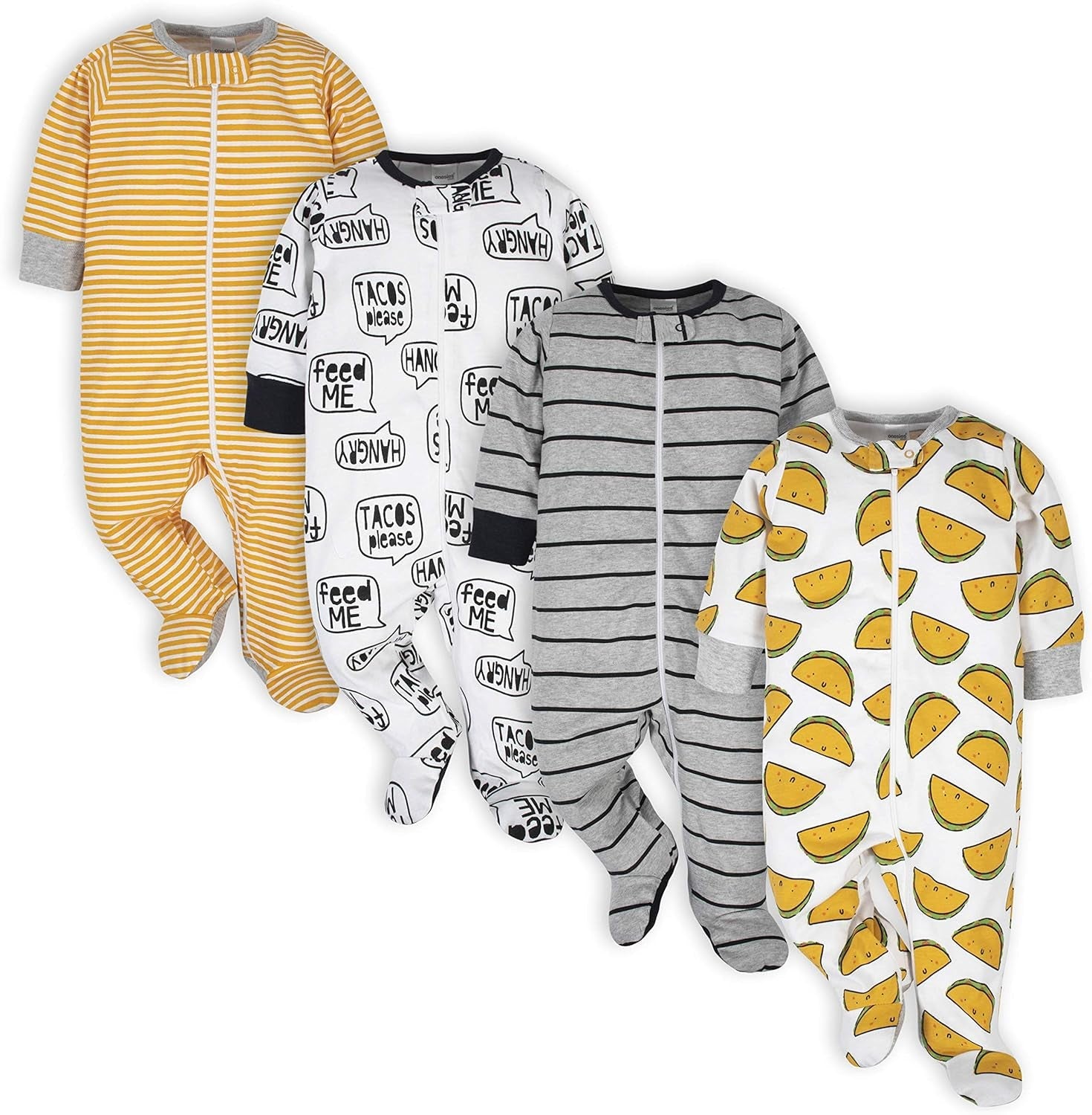 Adorable Baby Boys' 4-Pack Sleep 'N Play Footies for Cozy Comfort