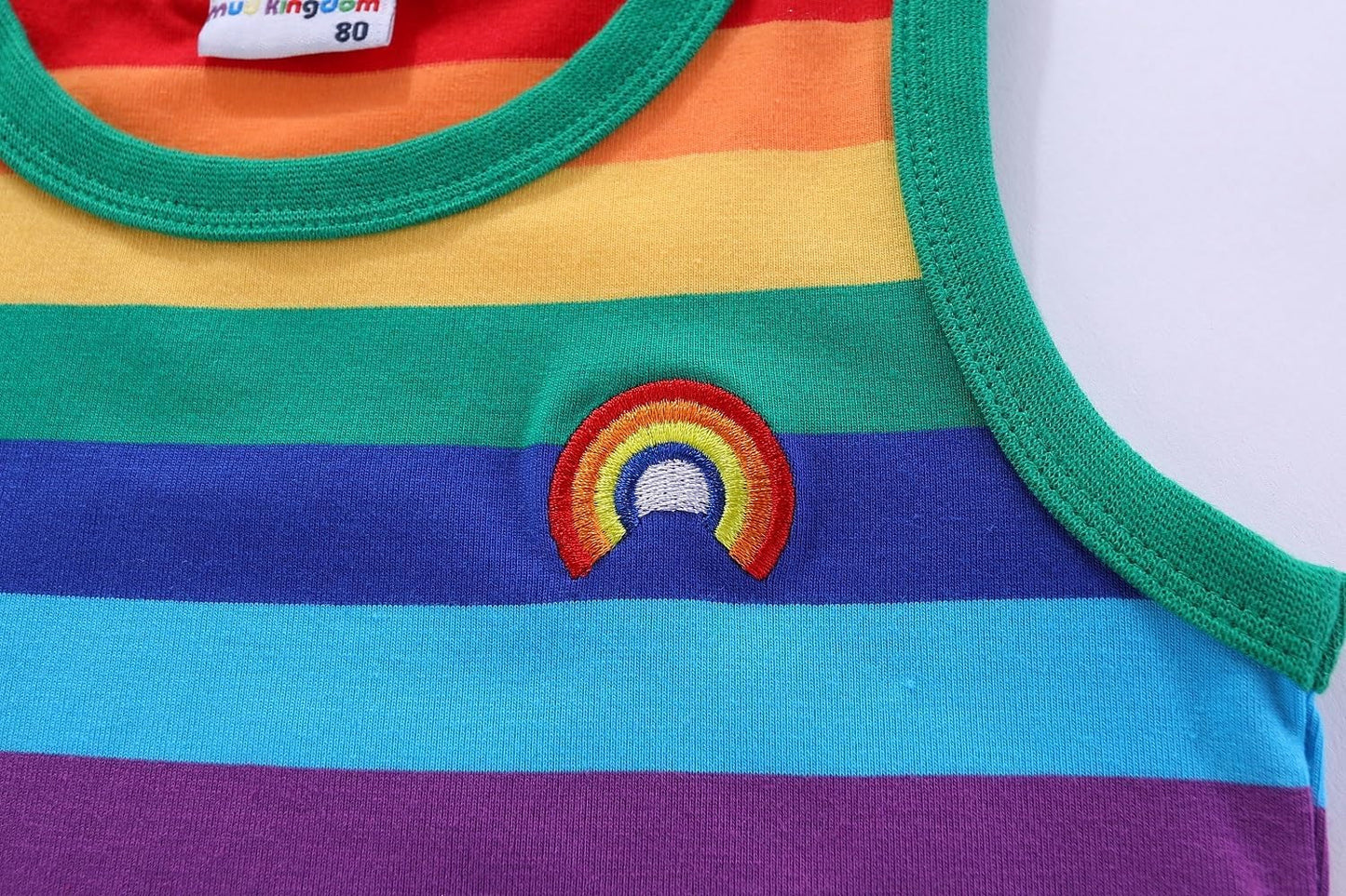 Unisex Rainbow Stripe Cotton T-Shirts for Kids - Fun and Stylish!