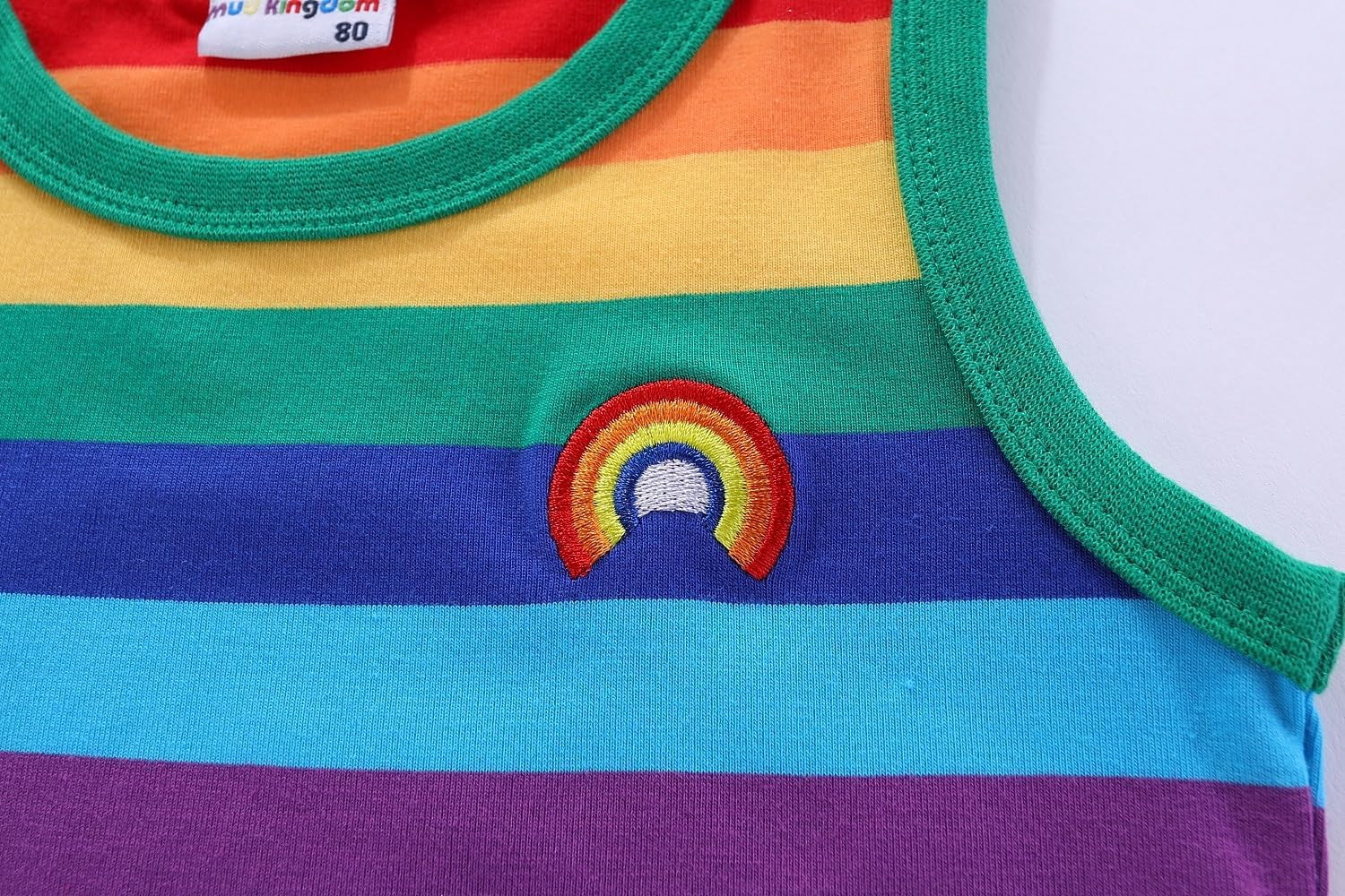 Unisex Rainbow Stripe Cotton T-Shirts for Kids - Fun and Stylish!