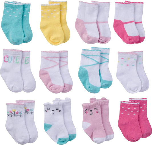 Unisex Baby 12-Pair Bootie Socks