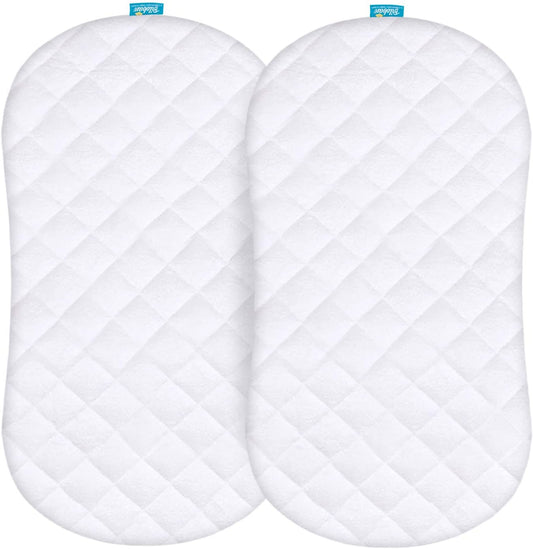 Premium Bamboo Terry Bassinet Mattress Pad Covers for Halo Bassinest – 2 Pack, Waterproof & Ultra Soft, Breathable & Easy Care