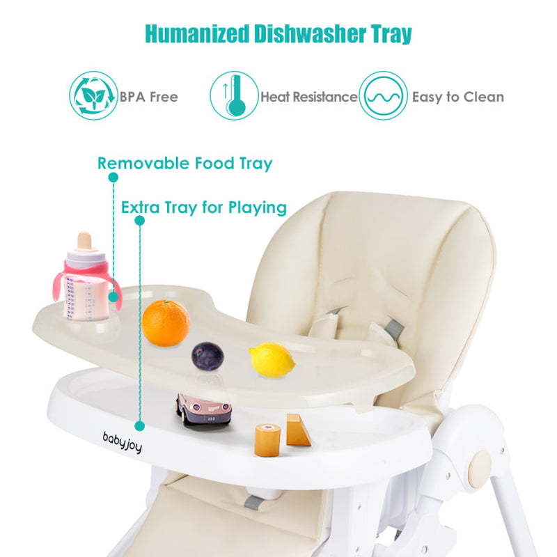 Versatile Baby Convertible High Chair with Easy-Glide Wheels