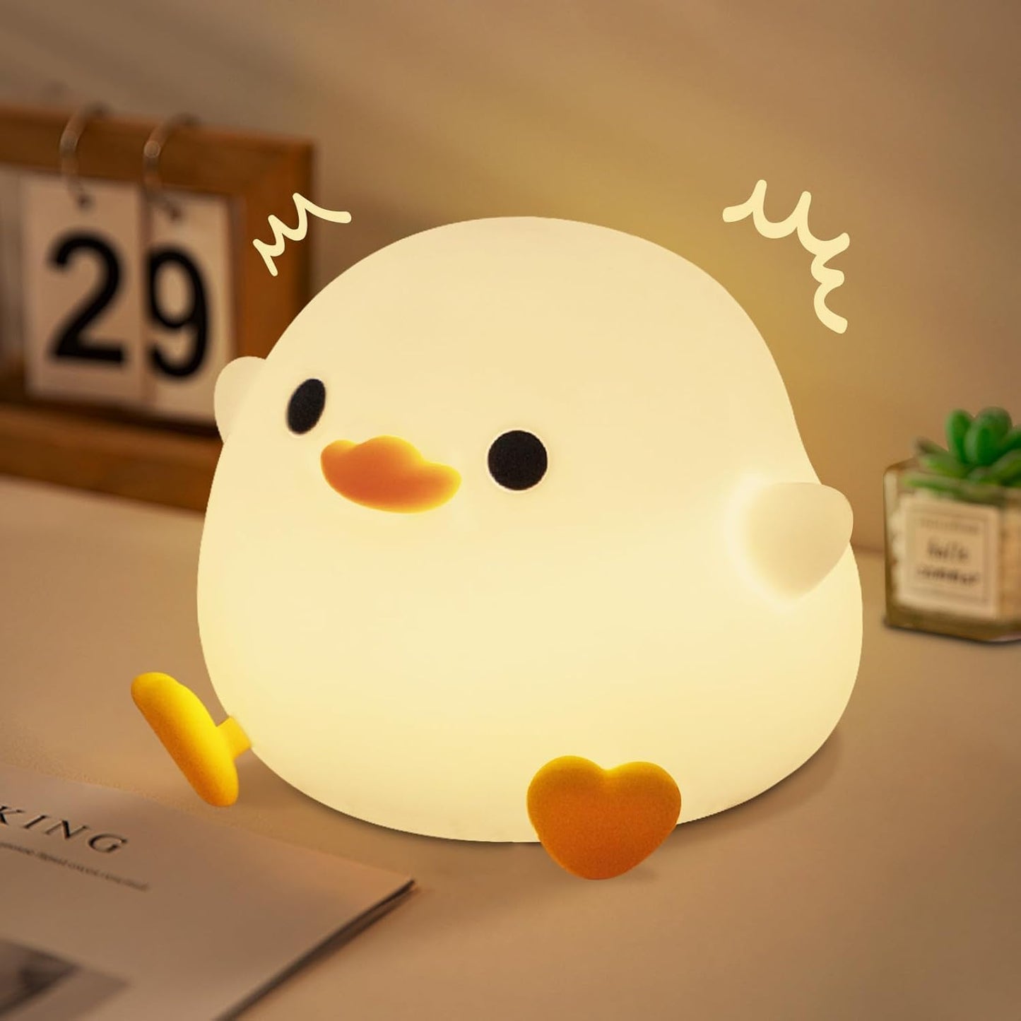 Dimmable Axolotl Night Light - Adorable Silicone Touch Lamp for Nursery, Rechargeable Kawaii Bedside Decor, Perfect Gift for Kids and Girls