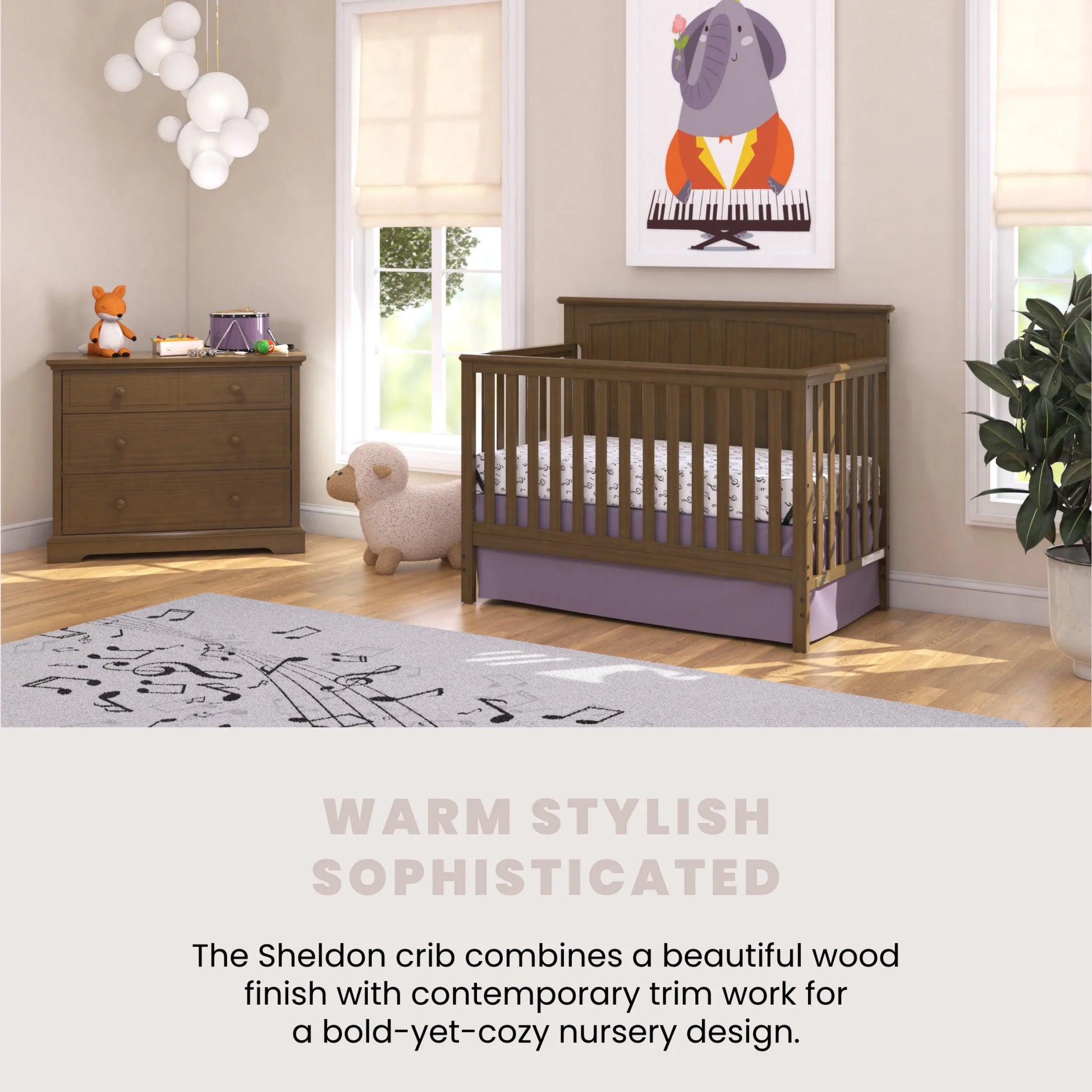 Sheldon 4-in-1 Convertible Crib in Cocoa Bean