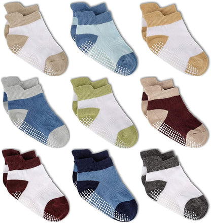 Cozy Non-Slip Ankle Socks for Infants and Toddlers with Non-Skid Soles