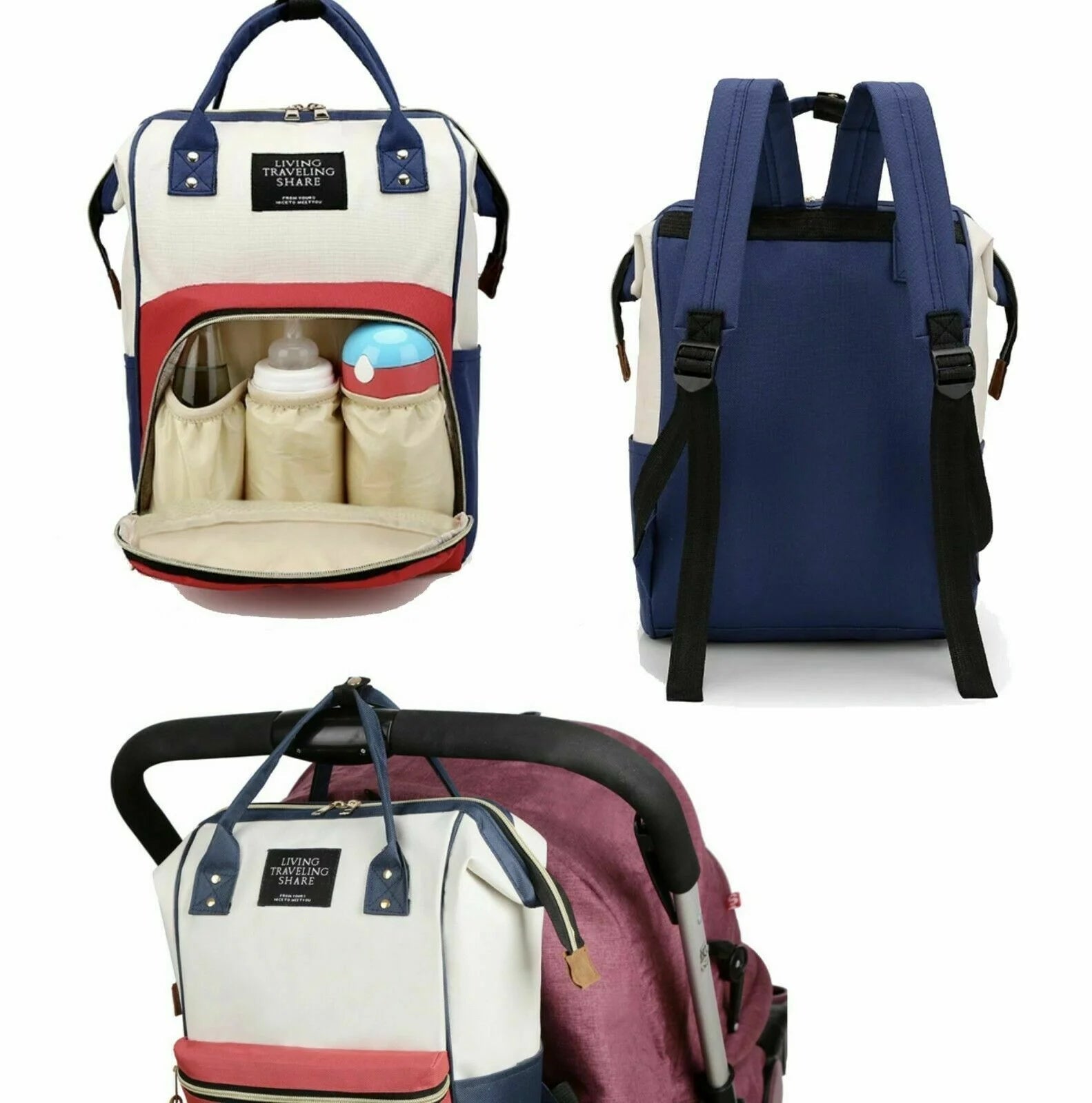 Spacious Multi-Function Waterproof Baby Diaper Backpack - Perfect for On-the-Go Parents!