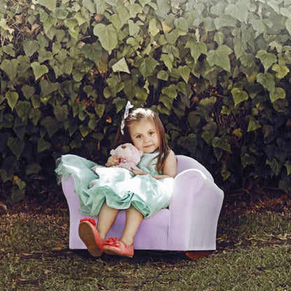 Charming Pink Gingham Kids' Rocking Chair - Roundy Collection